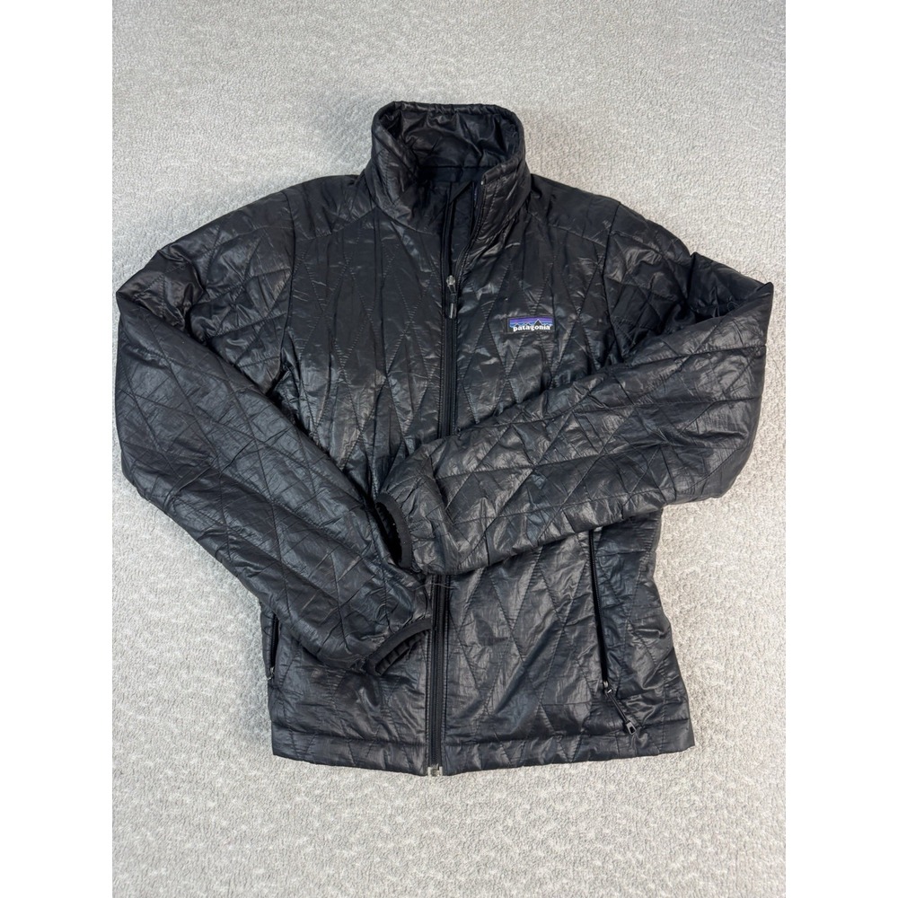 Patagonia Nano Puffer Jacket Womens S Black Quilted PrimaLoft Insulated Full Zip